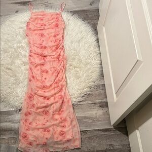 SHEIN Floral Pink Sleeveless Dress